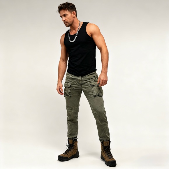 Olive Green Cargo Pants 30*30 - Picture 1 of 7